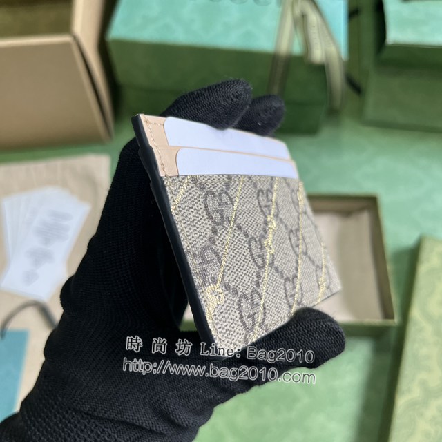 Gucci專櫃古馳最新款飾馬銜扣印花卡片夾卡包 jh2497型號：774344